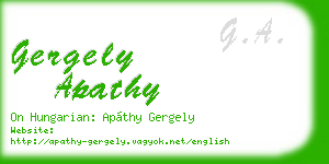 gergely apathy business card