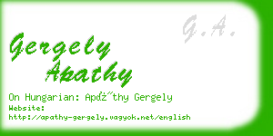 gergely apathy business card